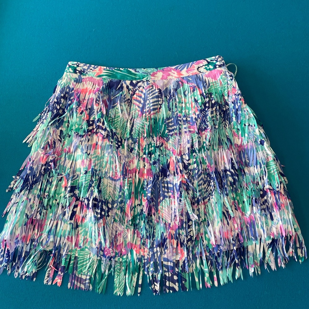 Lilly Pulitzer Kelsie Fringe Mini Skirt 2/4